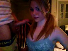 My Teenaged Girlfriend With The Striking Good Looks And Luscious Blond Hair Gave Me A Passionate Blow Job On Our Web Cam, Going Down So Deeply That It